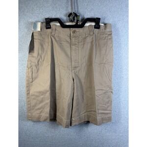 Breakwater Shorts Mens 34 Beige Chino Flat Front 10" Inseam Summer Casual New